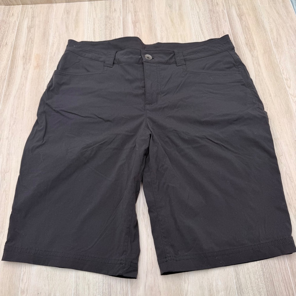 Eddie Bauer Travex Shorts Womens 10 Black Excellent Hiking Outdoor Stretch
